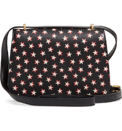 Shop Saint Laurent Small Spontini Star Print Leather Crossbody Bag In Nero/ Rose / Bianco