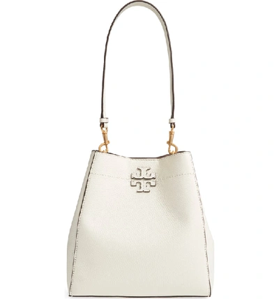 Shop Tory Burch Mcgraw Leather Hobo - Ivory In New Ivory