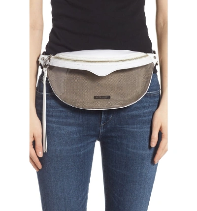 Shop Rebecca Minkoff Bree Leather Belt Bag - Grey In Smoke