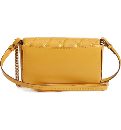 Shop Givenchy Mini Pocket Quilted Convertible Leather Bag - Yellow In Golden