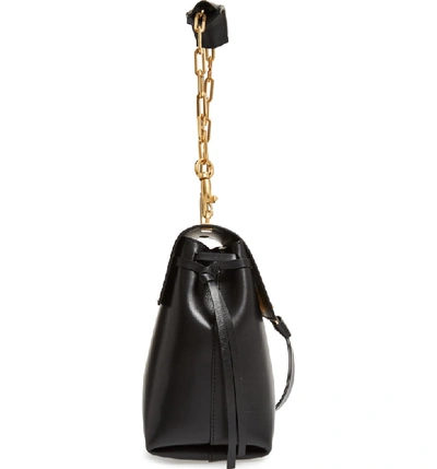 Shop Valentino Medium Vee Ring Leather Shoulder Bag In Nero