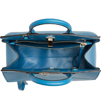 Shop Ferragamo Small Studio Leather Top Handle Bag - Blue In Azure Blue