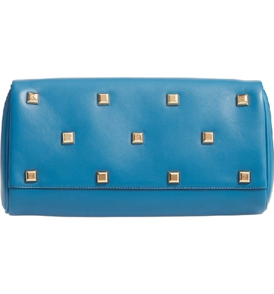 Shop Ferragamo Small Studio Leather Top Handle Bag - Blue In Azure Blue