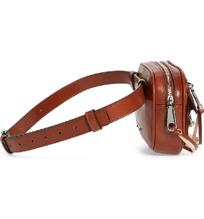 Shop Rebecca Minkoff Blythe Leather Belt Bag - Brown In Acorn