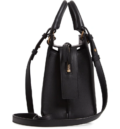 Shop Saint Laurent Baby Cabas East Side Leather Satchel In Noir