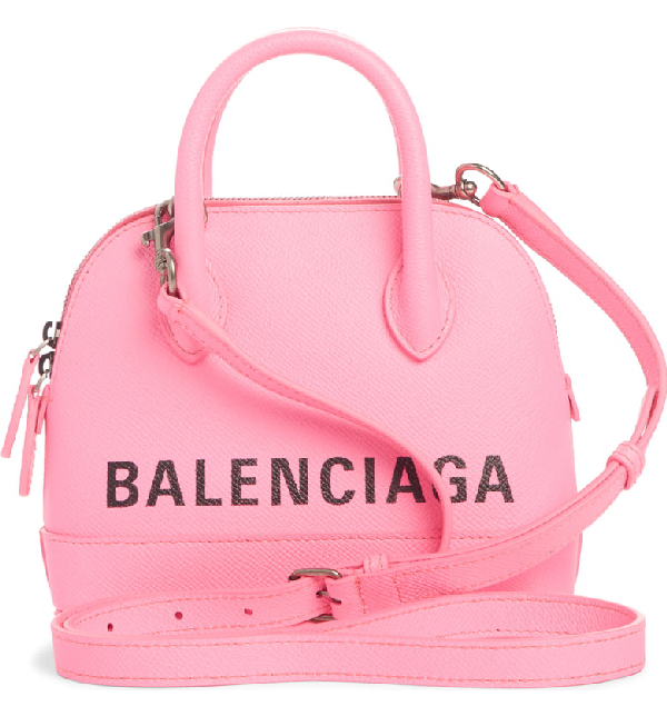 Balenciaga Extra Extra Small Vile Logo Calfskin Satchel In Acid Pink ...