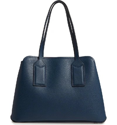 Shop Marc Jacobs The Editor Leather Tote In Blue Sea