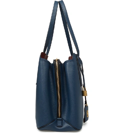 Shop Marc Jacobs The Editor Leather Tote In Blue Sea