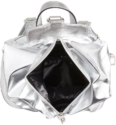 Shop Rebecca Minkoff Julian Nylon Backpack In Metallic Silver