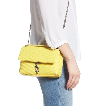 Shop Rebecca Minkoff Edie Quilted Leather Crossbody Bag - Yellow In Capr Yellow
