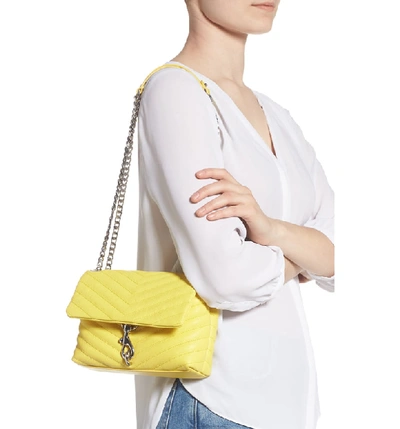 Shop Rebecca Minkoff Edie Quilted Leather Crossbody Bag - Yellow In Capr Yellow