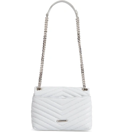 Shop Rebecca Minkoff Edie Quilted Leather Crossbody Bag In Ice Grey