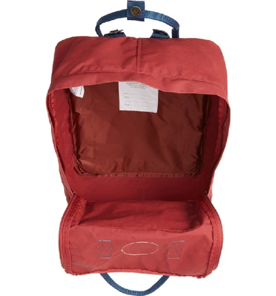 Shop Fjall Raven Kånken Water Resistant Backpack In Ox Red-royal Blue