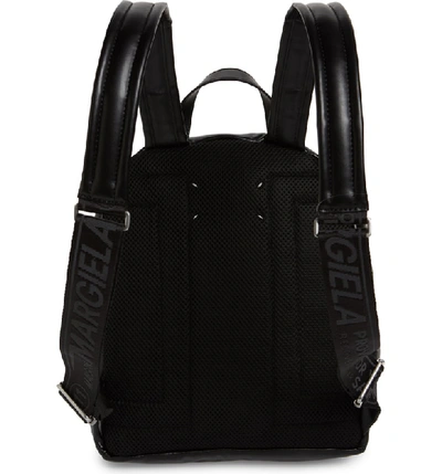 Shop Maison Margiela Medium Number Print Faux Leather Backpack In Black