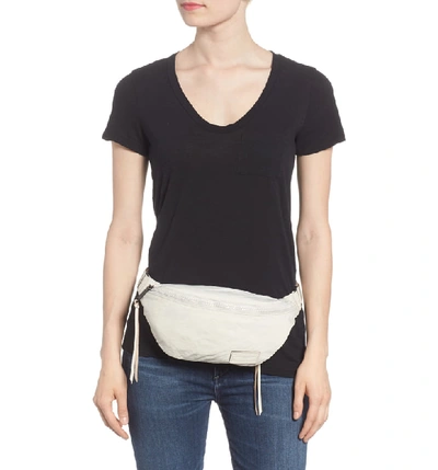 Shop Rebecca Minkoff Nylon Belt Bag - White In Bone