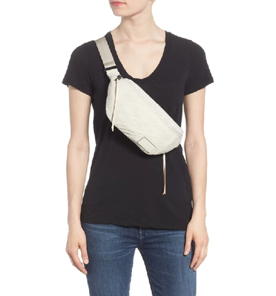 Shop Rebecca Minkoff Nylon Belt Bag - White In Bone