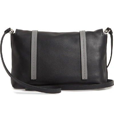 Shop Miu Miu Small Grace Calfskin Shoulder Bag In Nero/ Marmo