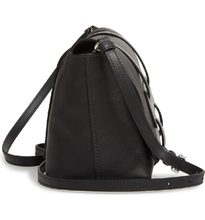 Shop Miu Miu Small Grace Calfskin Shoulder Bag In Nero/ Marmo