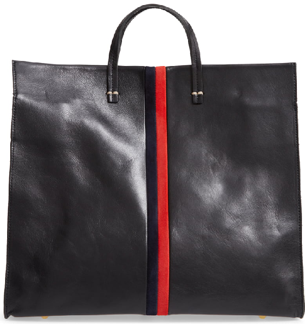 clare v simple leather tote