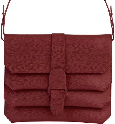 Shop Senreve Mimosa Textured Leather Crossbody Bag In Bordeaux