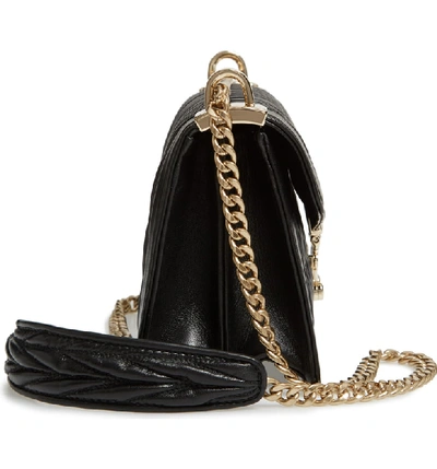 Shop Miu Miu Matelasse Leather Crossbody Bag In Nero