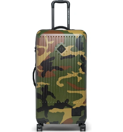 Shop Herschel Supply Co. Trade 34-inch Large Wheeled Packing Case In Woodland Camo