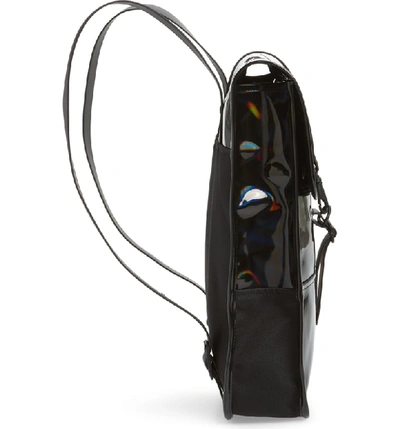 Shop Rains Mini Waterproof Holographic Backpack - Black