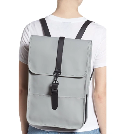 Shop Rains Mini Waterproof Backpack In Stone