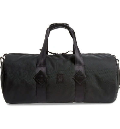 Shop Topo Designs Classic Duffle Bag - Black In Ballistic Black/ Black Leather