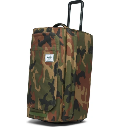 Shop Herschel Supply Co Wheelie Outfitter 24-inch Duffle Bag - Green In Woodland Camo