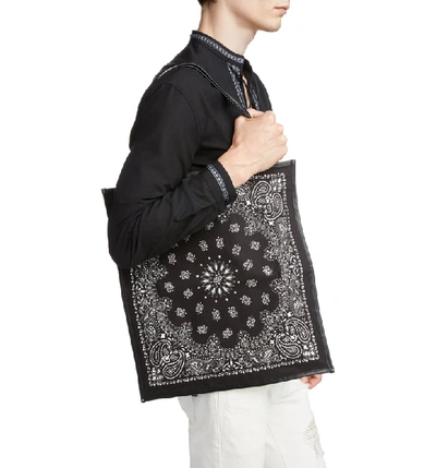 Shop Saint Laurent Bandana Print Tote - Black