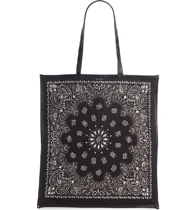 Shop Saint Laurent Bandana Print Tote - Black