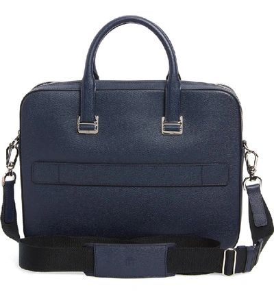 Shop Dunhill Cadogan Leather Double Document Case In Navy