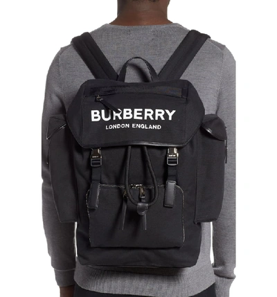 Shop Burberry Ranger Canvas Backpack In Black