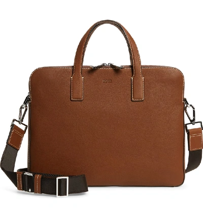 Shop Hugo Boss Crosstown Document Bag - Brown In Pastel Brown