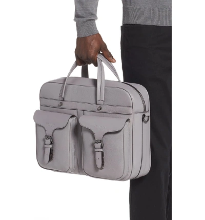 Shop Ted Baker Forsee Leather Document Bag - Grey