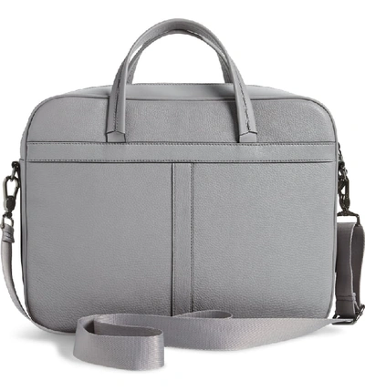 Shop Ted Baker Forsee Leather Document Bag - Grey