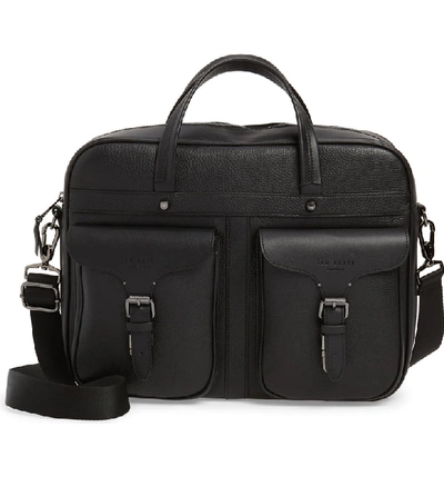 Shop Ted Baker Forsee Leather Document Bag - Black