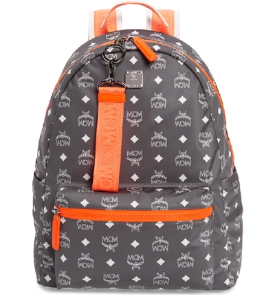 Shop Mcm Resnick Visetos Backpack In Smoked Pearl White Logo