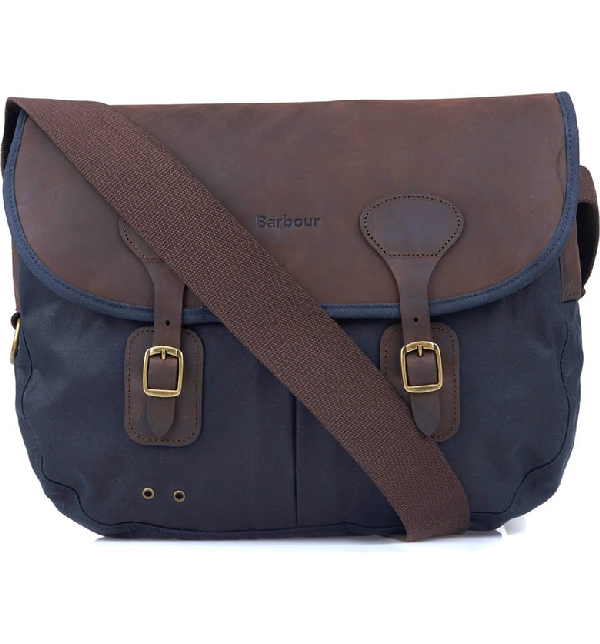 barbour waxed canvas tarras bag