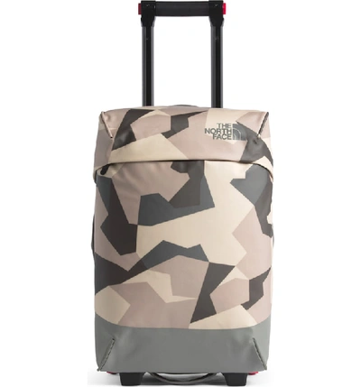 Shop The North Face Stratoliner 20-inch Medium Wheeled Carry-on - Green In New Taupe Green Camo/ Grey