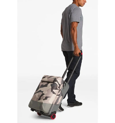 Shop The North Face Stratoliner 20-inch Medium Wheeled Carry-on - Green In New Taupe Green Camo/ Grey