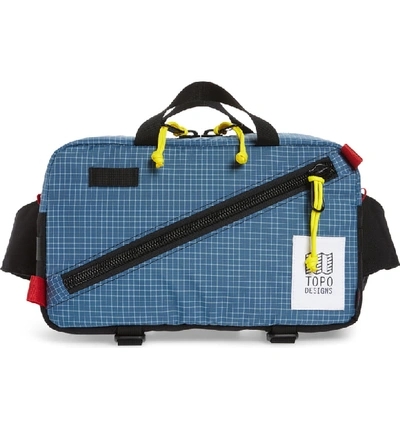 Shop Topo Designs Quick Pack Belt Bag - Blue In Blue/ White Ripstop