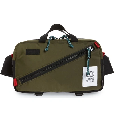 Shop Topo Designs Quick Pack Belt Bag In Olive/ Black