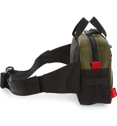 Shop Topo Designs Quick Pack Belt Bag In Olive/ Black