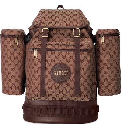 Shop Gucci Large Gg Canvas Backpack - Brown In Brown Red