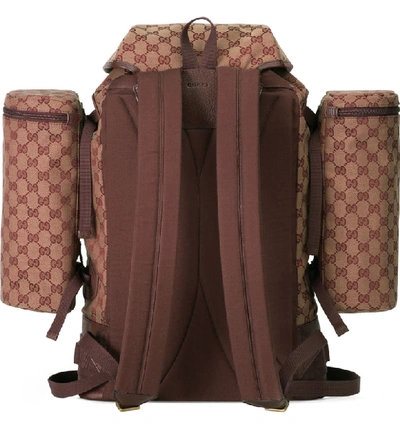 Shop Gucci Large Gg Canvas Backpack - Brown In Brown Red