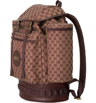 Shop Gucci Large Gg Canvas Backpack - Brown In Brown Red