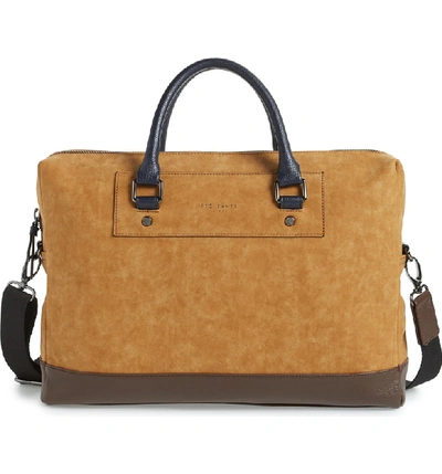 Shop Ted Baker Pitza Faux Leather Document Bag In Tan