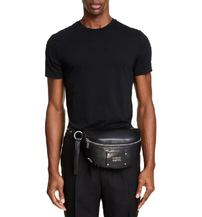 Shop Givenchy Logo Leather Belt Bag - Black
